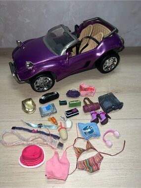 Huge My Scene Lot + 2003 Jammin’ In Jamaica Dune Buggy Mattel Accessories